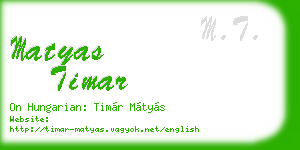 matyas timar business card